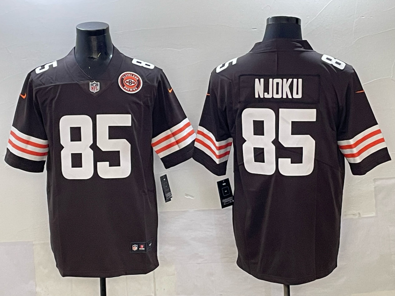 Men 2025 Cleveland Browns #85 Njoku brown Nike Limited NFL Jersey 003